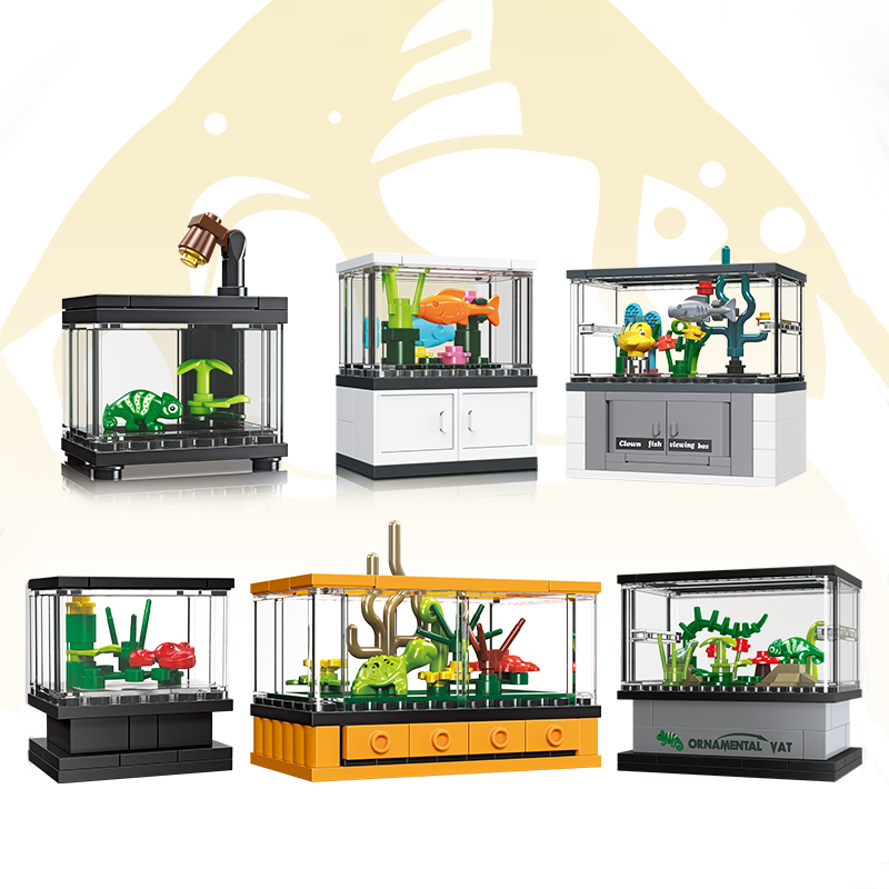 Aquarium Fish Lego - Zestaw Klocków do Budowy Akwarium, Kreatywny