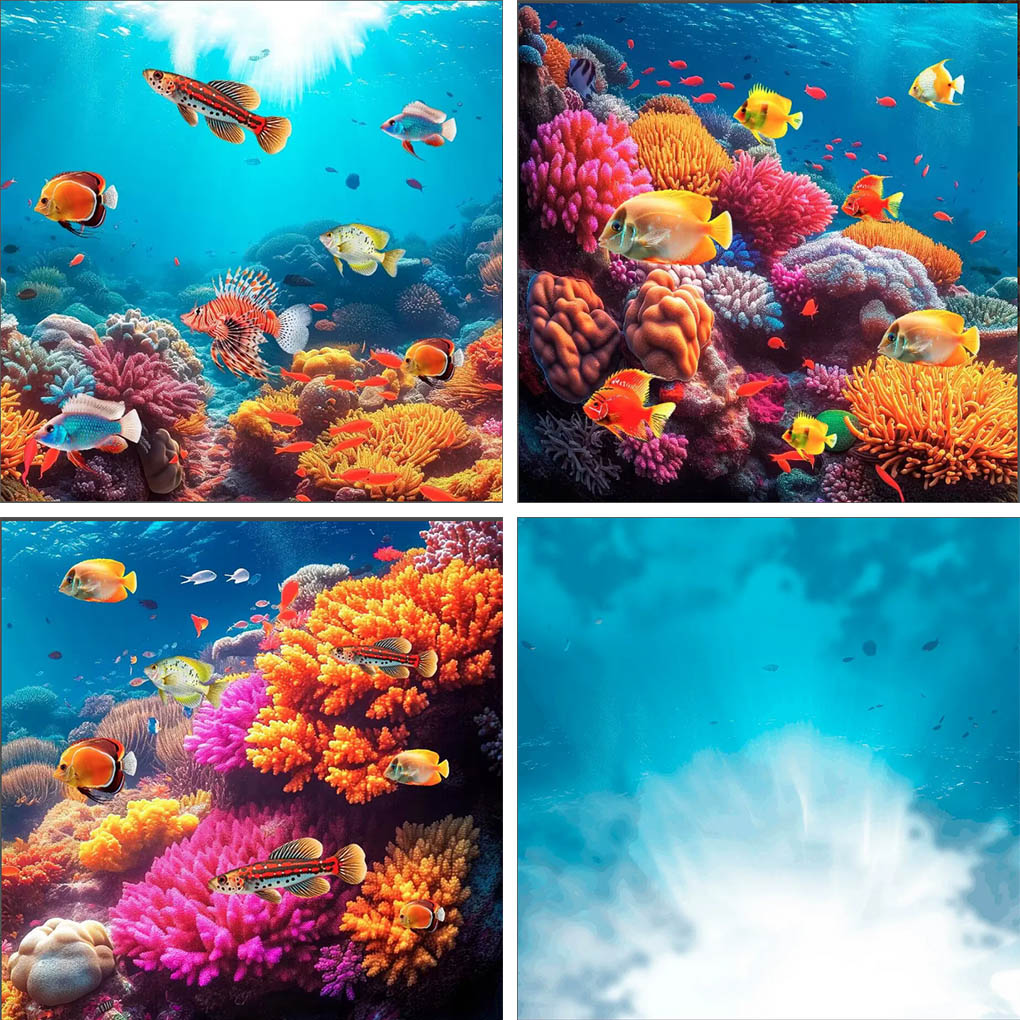 Aquarium Fish Of The World - Tło fotograficzne Mehofond Podwodny Świat Dno