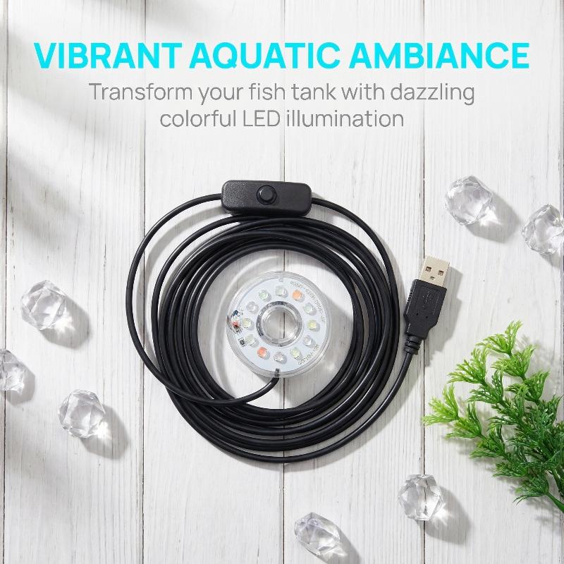 Aquarium Fish Lego - Lampa LED USB do akwarium, wielokolorowa,