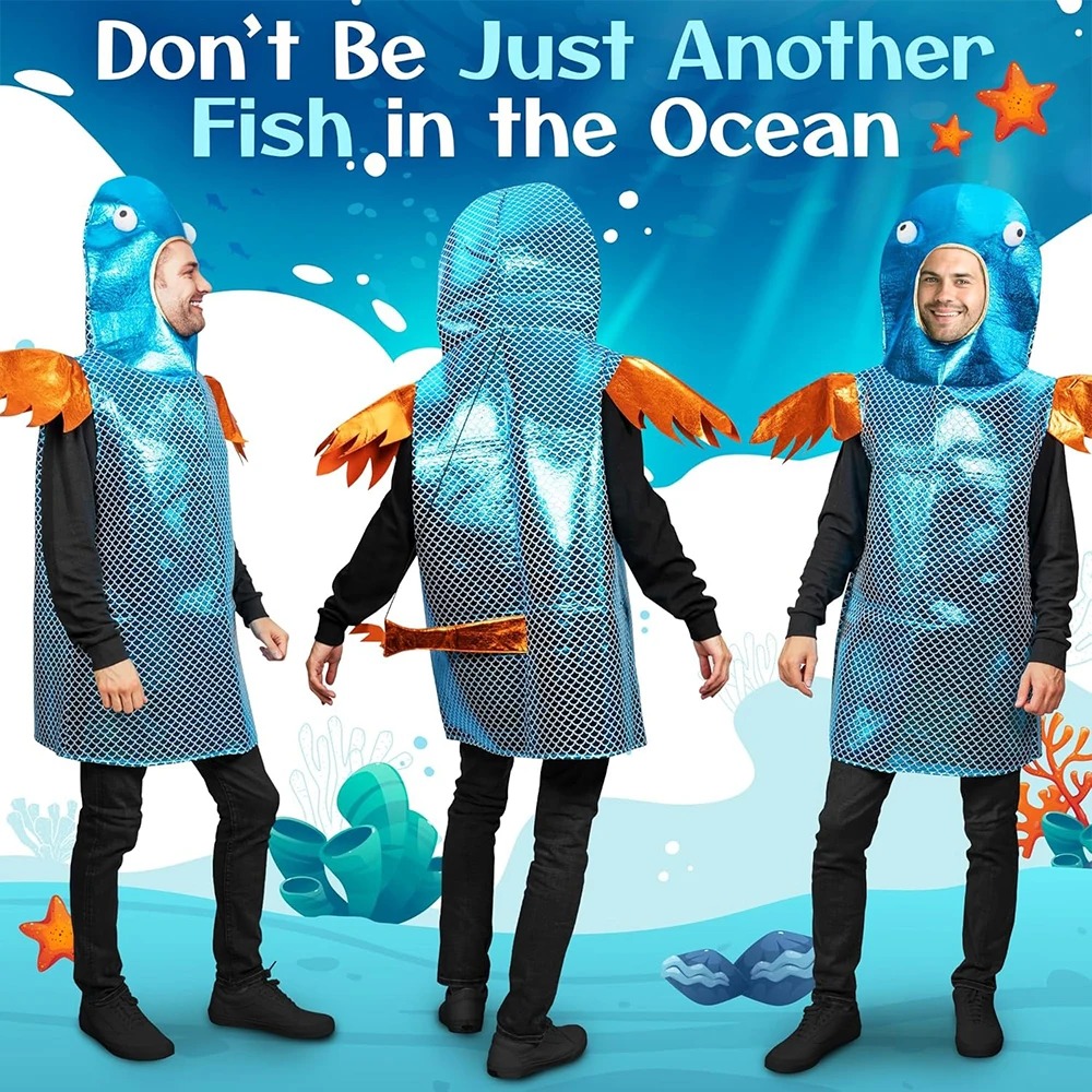 Aquarium Fish In - Błyszczący Niebieski Strój Ryby z Metalicznym