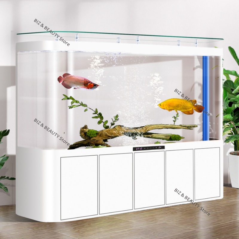 All Fish In Aquarium - Duży Akwarium Narożne z Łukowatym Szafrem,