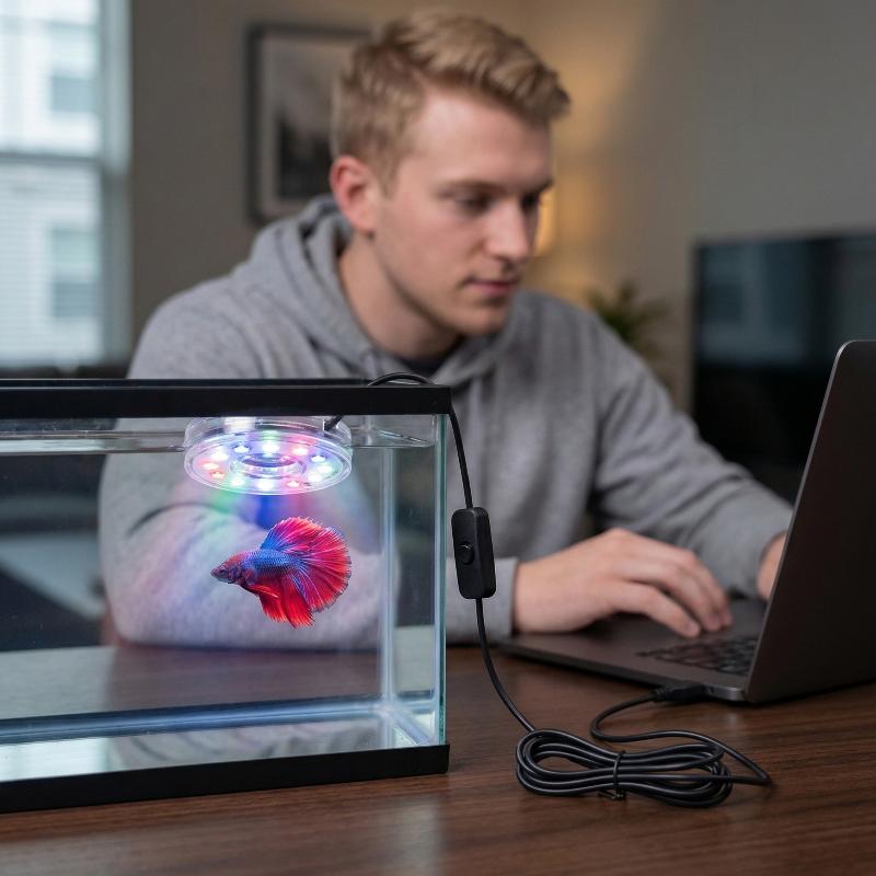 Lampa LED USB do akwarium, wie – Aquarium Fish Lego recenzja i cena